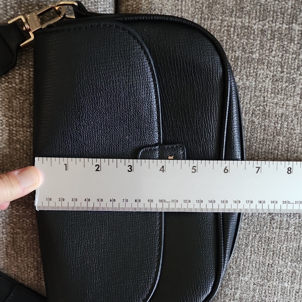 Ted Baker Black Crossbody Bag Studded Strap Mini Structured Leather Purse - Picture 9 of 11